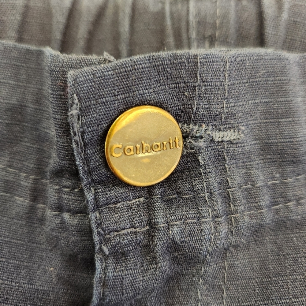 Carhartt Ripstop Cargo Scrub Pants Blue Men’s Size L Work Utility Drawstring - Picture 6 of 14